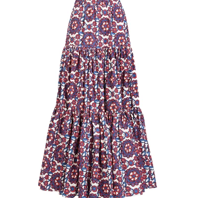 Shop La Doublej Big Skirt In Kaleidoscope Blu
