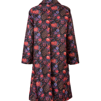 La Doublej Nylon Loden Coat In Pavone Nero