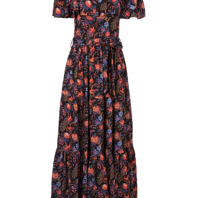 La Doublej Double Love Dress In Pavone Nero