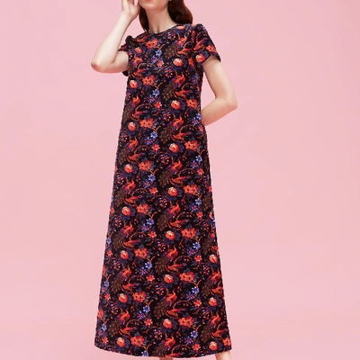 La Doublej Velvet Pavone Nero Swing Dress In Pavone Nero
