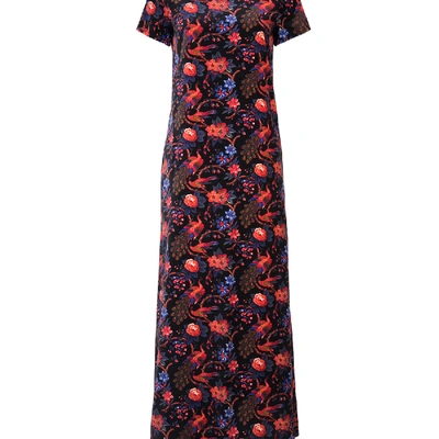 La Doublej Velvet Pavone Nero Swing Dress In Pavone Nero