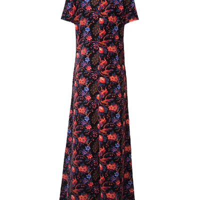 La Doublej Velvet Pavone Nero Swing Dress In Pavone Nero
