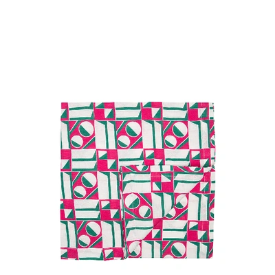 Shop La Doublej Housewives Large Tablecloth In Geometrico Rosa