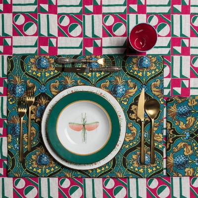 La Doublej Housewives Large Tablecloth In Geometrico Rosa