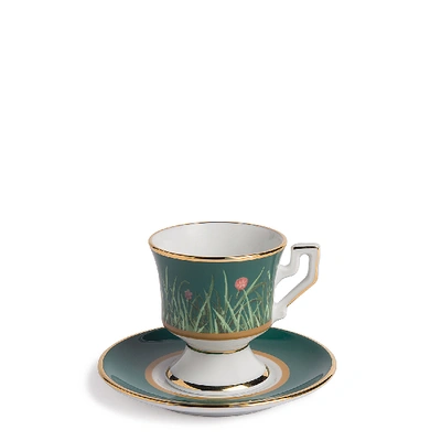 La Doublej Housewives Espresso Cup & Saucer Set Of 2 In Libellula