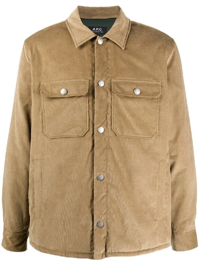 Shop Apc Alex Shirt Jacket In Neutrals