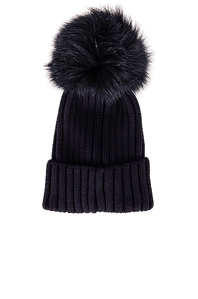 Shop Moncler Berretto Tricot Beanie In Navy