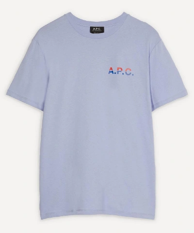 Shop A.p.c. David Logo T-shirt In Bleu