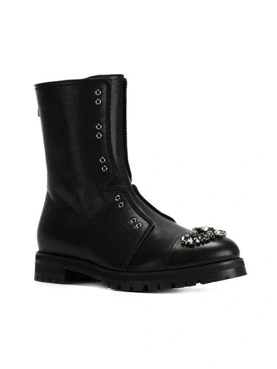 Shop Jimmy Choo Hatcher Combat Boots In Black