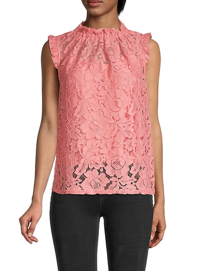 Shop Nanette Lepore Lace Tank Top In Light Flamingo