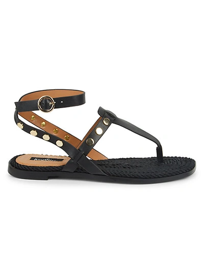 Shop Kensie Embellished Flat Sandals In Black