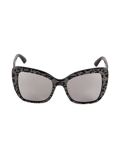 Shop Dolce & Gabbana 54mm Cat Eye Sunglasses In Black