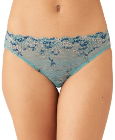 Shop Wacoal Embrace Lace Bikini Underwear 64391 In Bristol Blue Multi