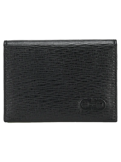 Shop Ferragamo Gancini Cardholder In Black/green