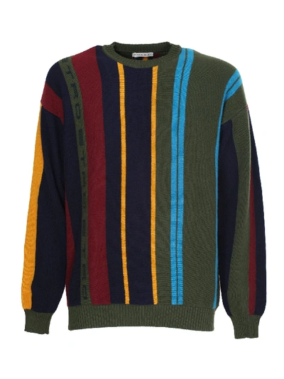 Shop Etro Regimental Striped Wool Sweater In Fantasia