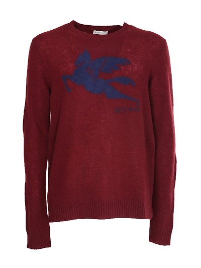 Shop Etro Crew Neck Sweater In Rosso