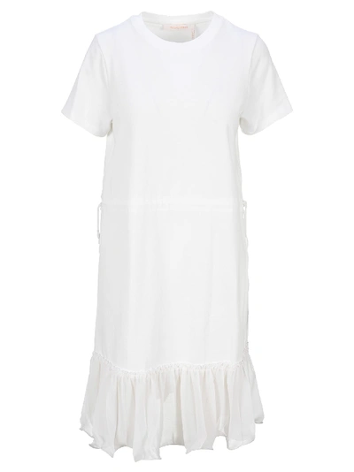 Shop See By Chloé See By Chloe T-shirt Dress In White Powder