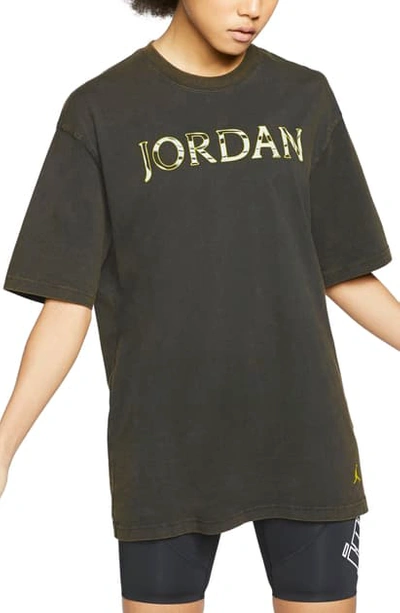 Shop Jordan Utility Oversize Graphic Tee In Black