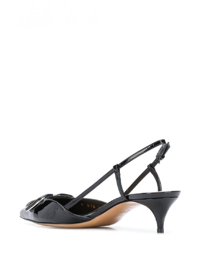 Shop Valentino Vlogo Leather Slingback Pumps