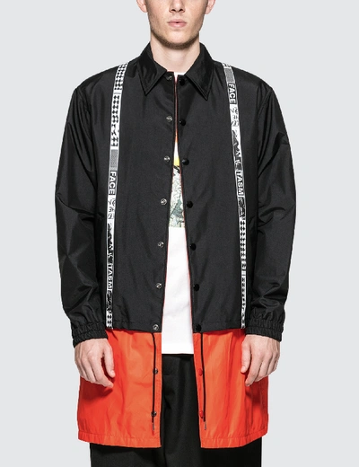 Shop Facetasm Face Long Coach Jacket In Black
