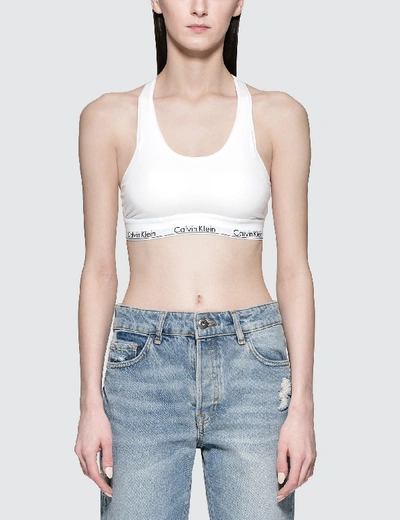 Shop Calvin Klein Underwear Cotton Brassiere In White