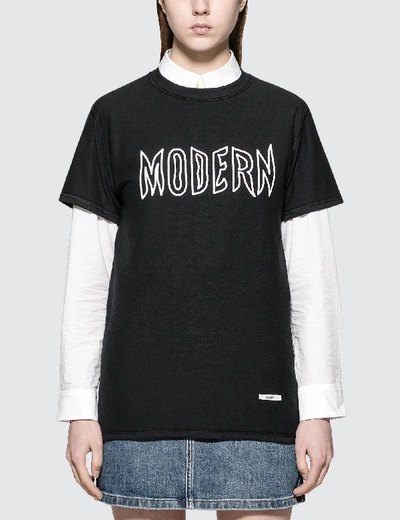 Shop Blouse Meta-modern S/s T-shirt In Black