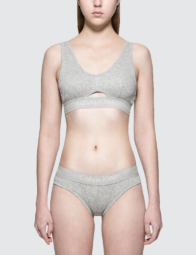 Shop Calvin Klein Underwear Light Lined Bralette In Grey