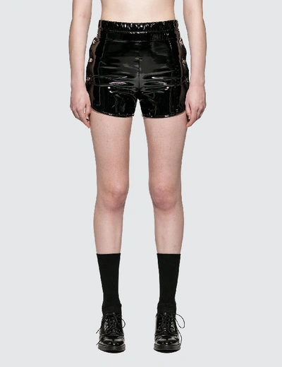 Shop Danielle Guizio Proserpine Patent Shorts In Black