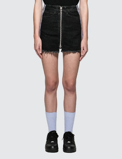 Shop Marcelo Burlon County Of Milan Cross Tape Denim Skirt In Black