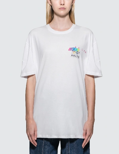 Shop Aalto Heavy Jersey Logo S/s T-shirt In White
