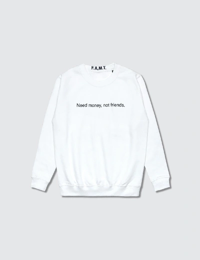 Shop F.a.m.t. Kids' Need Money, Not Friends. Sweatshirt In White