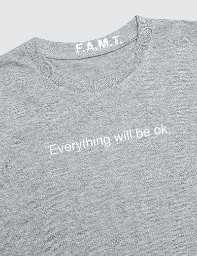 Shop Famt Kids' Everything Will Be Ok. Short-sleeve T-shirt In Grey