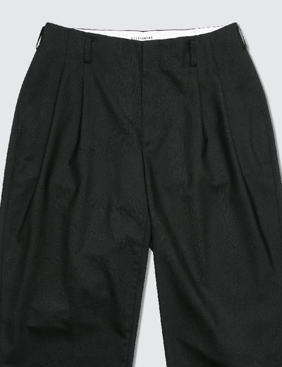 Shop Maison Margiela Wideleg Black Pants Two Ply Wool