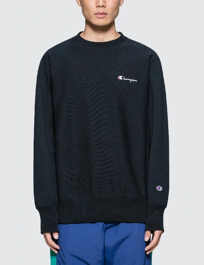 Shop Champion Small Script Logo Sweatshirt In Black