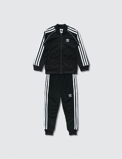 Shop Adidas Originals Trefoil Superstar Track Suit In Black