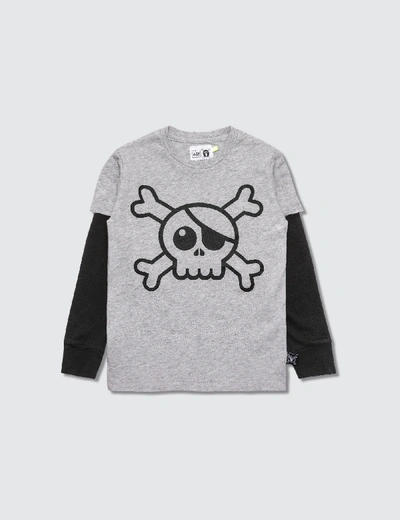 Shop Nununu Skull T-shirt In Grey