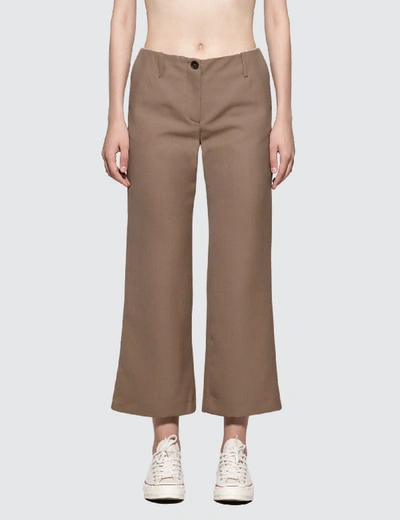 Shop Aalto Slightly Flared Cropped Trousers In Beige