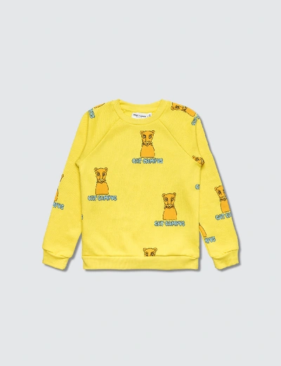 Shop Mini Rodini Cat Campus Sweatshirt In Yellow