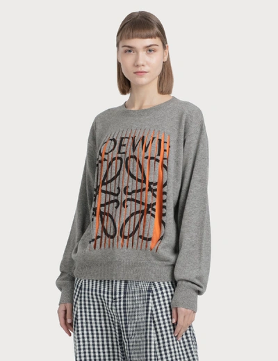 Shop Loewe Cut Sweater In Grey