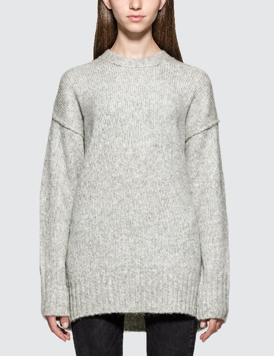 Shop R13 Oversized Crewneck Sweater In Grey