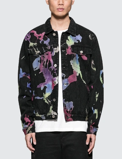 Shop Geo Multilayered Denim Jacket In Multicolor
