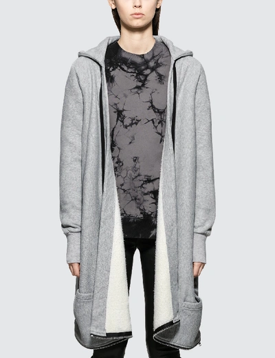 Shop Ben Taverniti Unravel Project Terry B Hoodie Open Cape In Grey