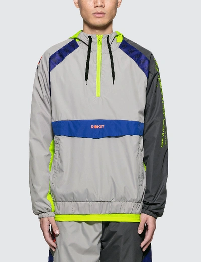 Shop Rokit Kappa X  Nightwing Anorak In Grey