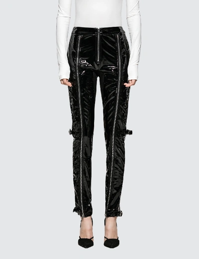 Shop Danielle Guizio Patent Zip Pants In Black