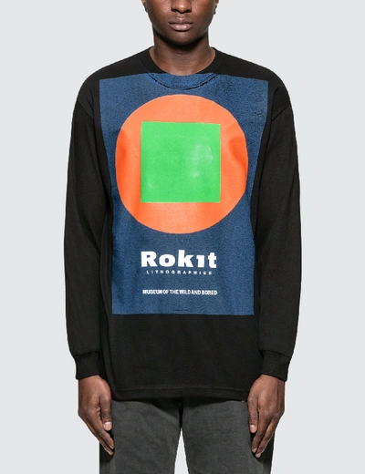 Shop Rokit The Exhibition L/s T-shirt In Black
