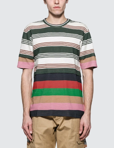 Shop Loewe Double Layer Stripe S/s T-shirt In Multicolor