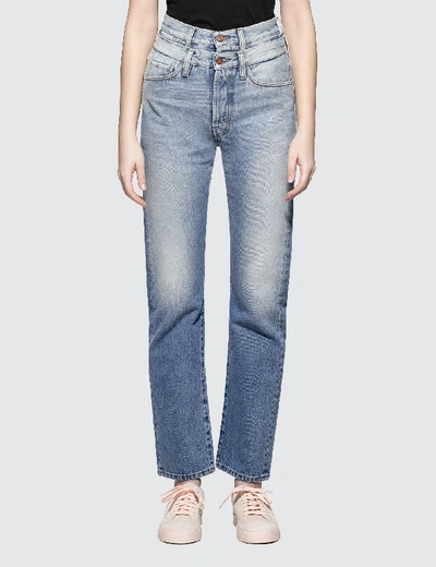 Shop Aries Lilly Double Waistband Jeans In Blue