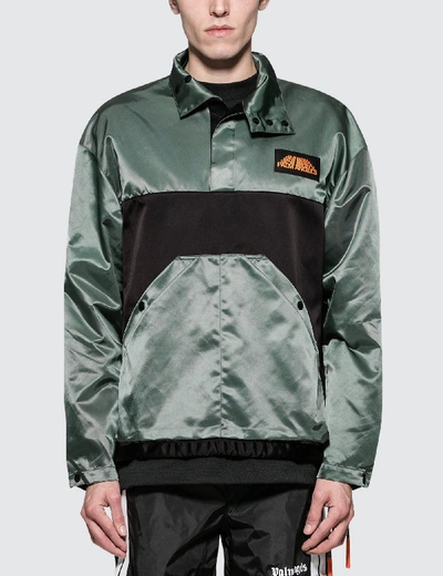 Shop Palm Angels Color Block Sport Jacket In Grey