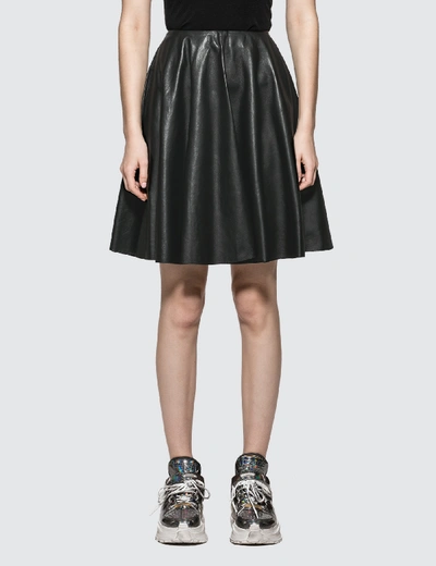 Shop Mm6 Maison Margiela Leather Skirt In Black