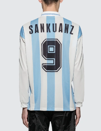 Shop Sankuanz Long Sleeve Polo Shirt In Blue